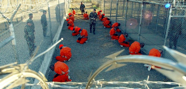 What did the US do with the al-Qaeda militants it gathered on an island in Guantanamo?