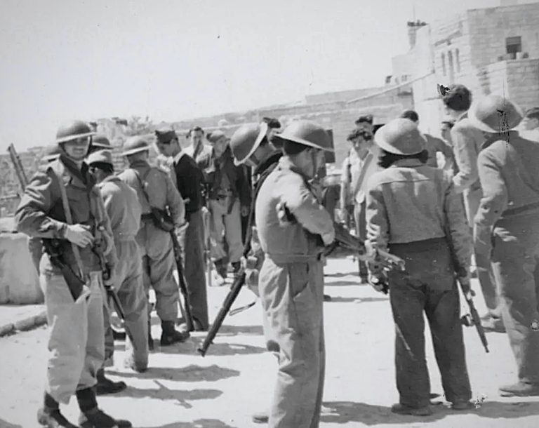 Jewish paramilitaries occupying the Arab village of Deir Yassin