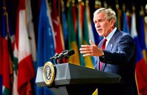 George Walker Bush, the killer of millions of Iraqis.