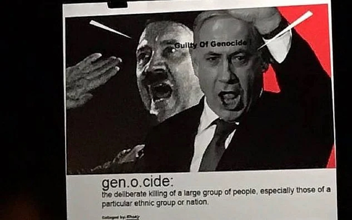 Netanyahu as "the modern-day Hitler