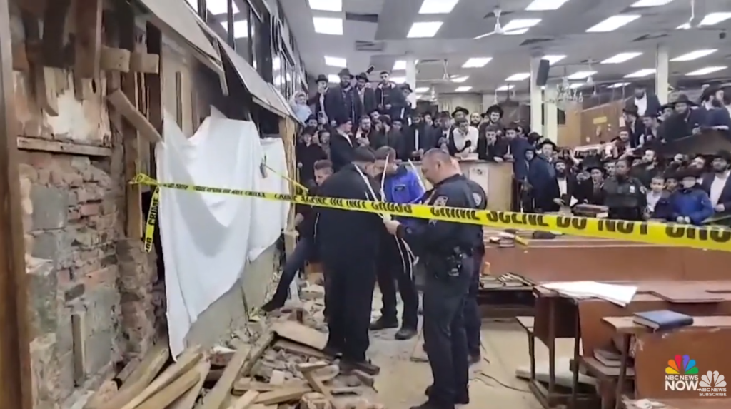 Secret tunnel discovered beneath New York synagogue with 12 worshippers inside