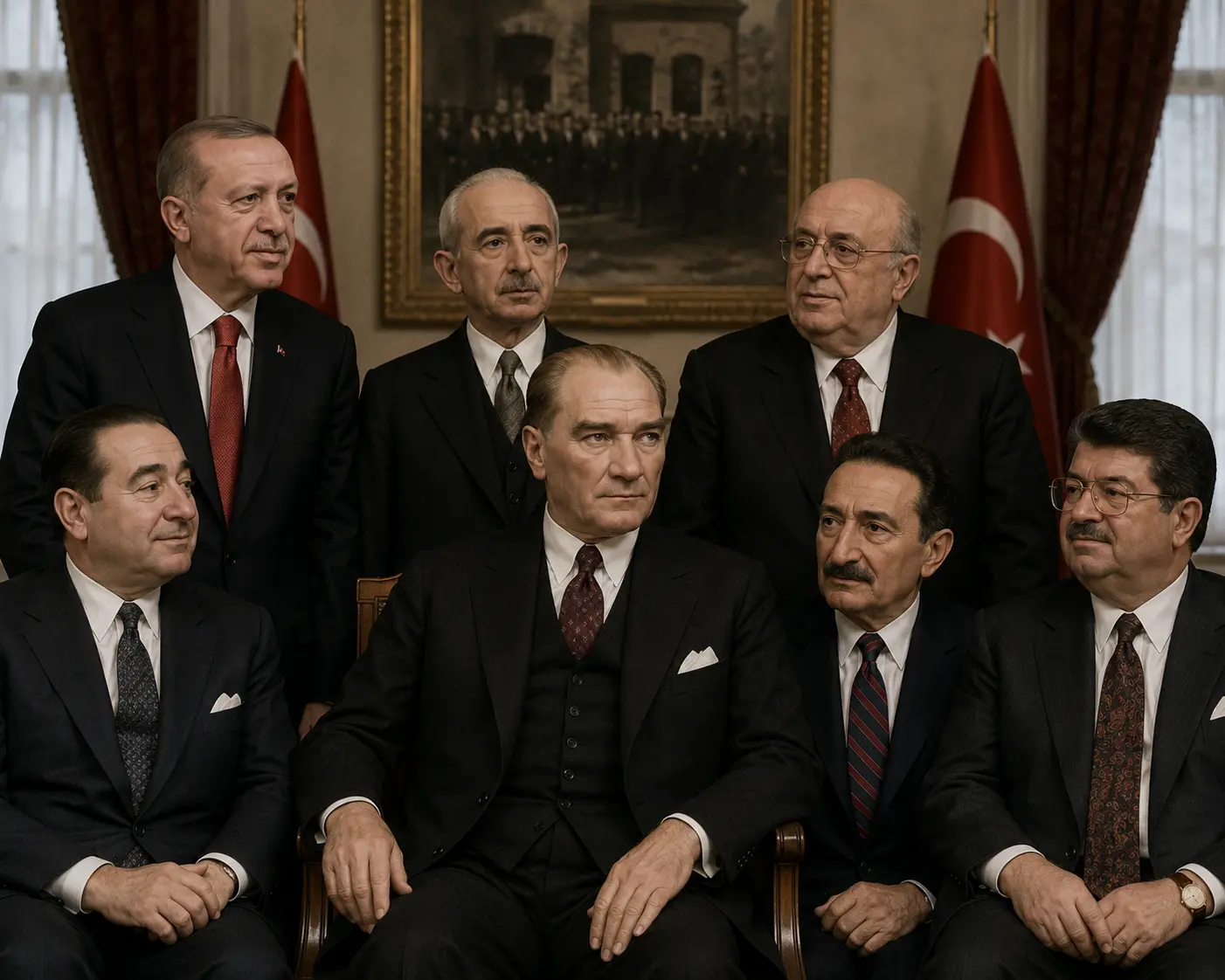 Atatürk,Recep Tayyip Erdoğan,İsmet İnönü,Süleyman Demirel,Adnan Menderes,Turgut Özal,Bülent Ecevit